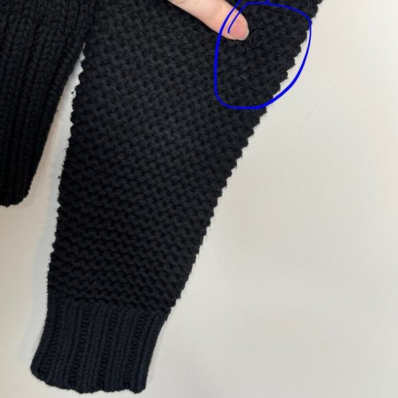 Ted Baker London black heavy cable knit sweater jacket size 2 - Picture 5 of 8